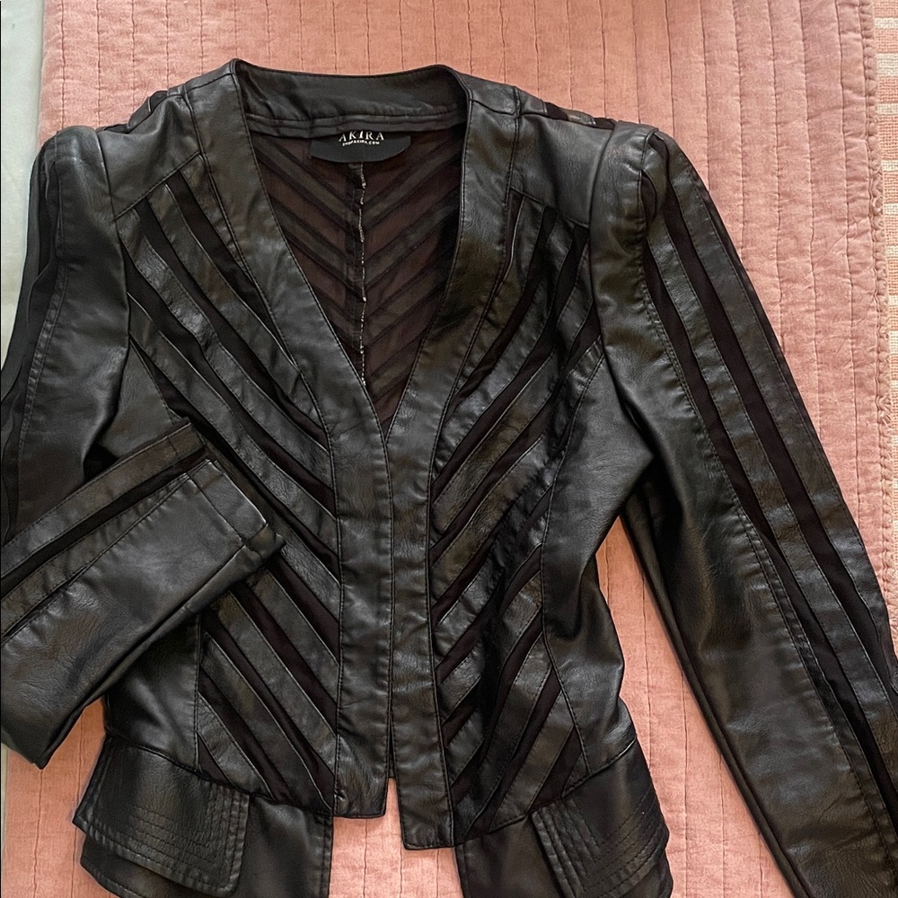 AKIRA Black Striped Women's Blazer